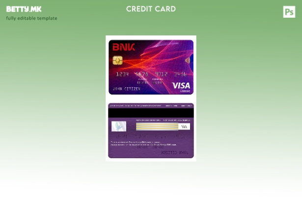 модерен стил на Јужна Кореја BNK банка виза класичен шаблон картичка